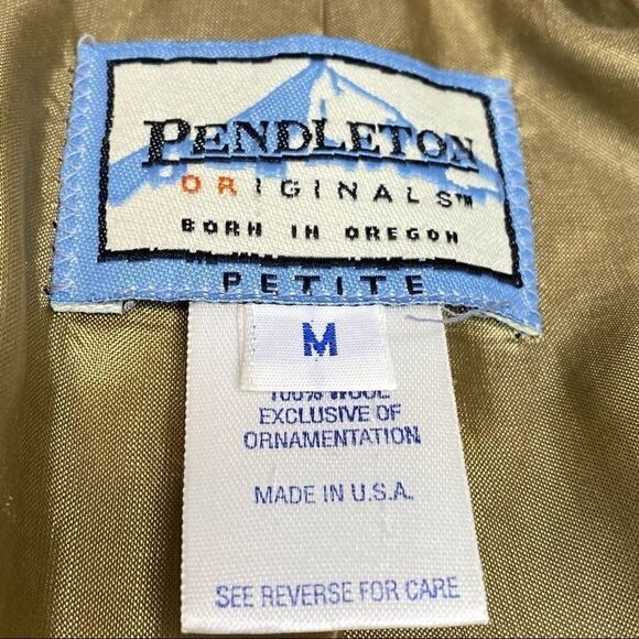 Pendleton originals tan houndstooth wool blazer size MP - Picture 10 of 16
